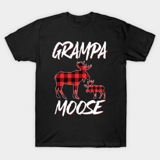 Red Plaid Grampa Moose Matching Family Pajama Christmas Gift T-Shirt